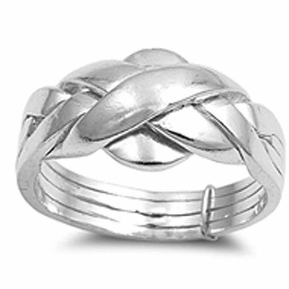 Body Colorz .925 Sterling Silver Puzzle Ring - Picture 1 of 1